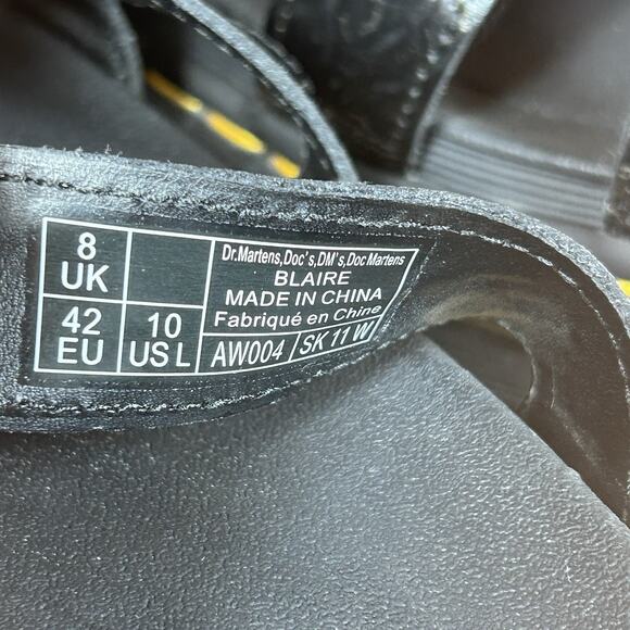 Dr. Martens US Women 10 Blaire Platform Sandals Gunmetal Wild Croc Embossed - Picture 11 of 11